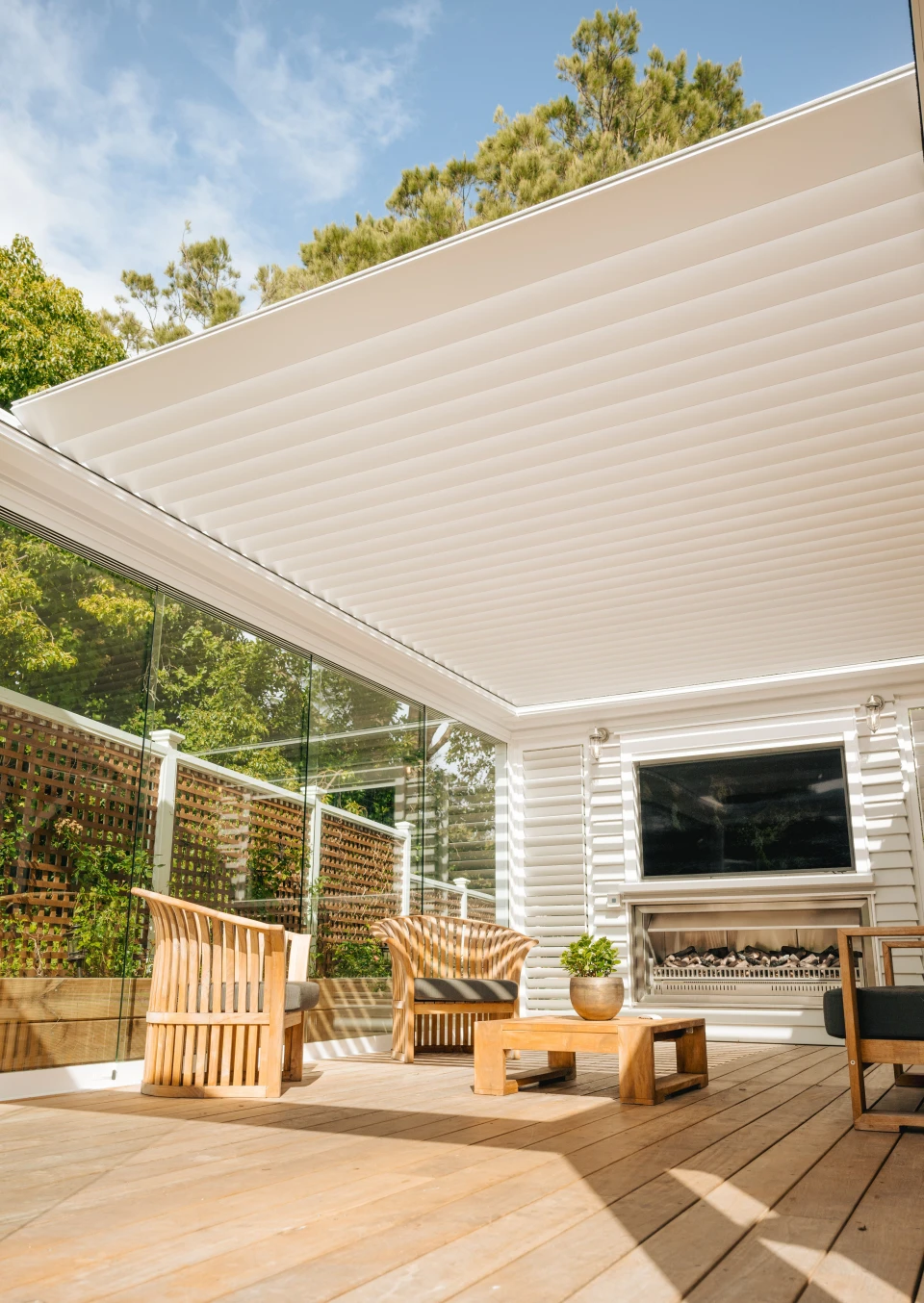 Sunfold partially retracted Outdoor RoomLR